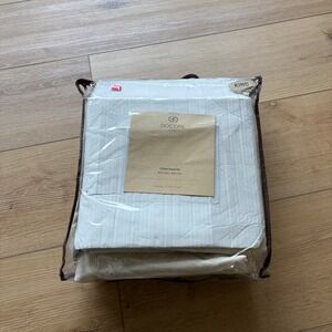 Docofil White King 3 Piece Duvet Set 80% Cotton 20% Linen Made in Portugal as is